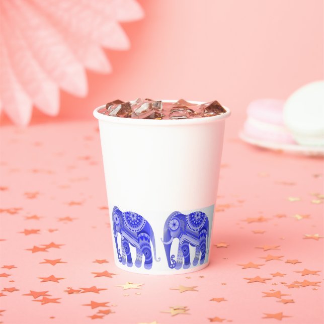 DRINK WITH BLUE COOL ELEPHANT Paper cup (Insitu)
