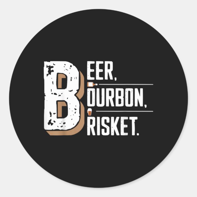 Drinker Bbq Lover Grilling Barbecue Party 4 Classic Round Sticker (Front)