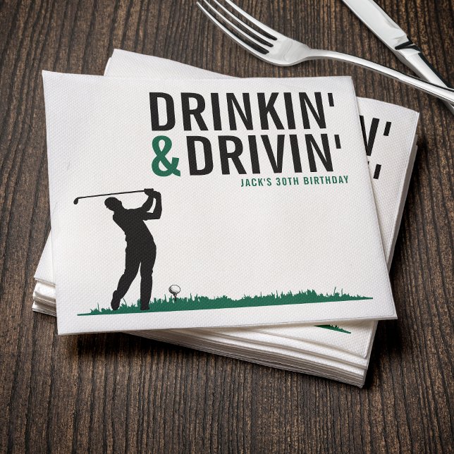 Drinkin & Drivin Adult Golf Birthday Party Napkin (Drinkin & Drivin Adult Golf Birthday Party Napkins
)