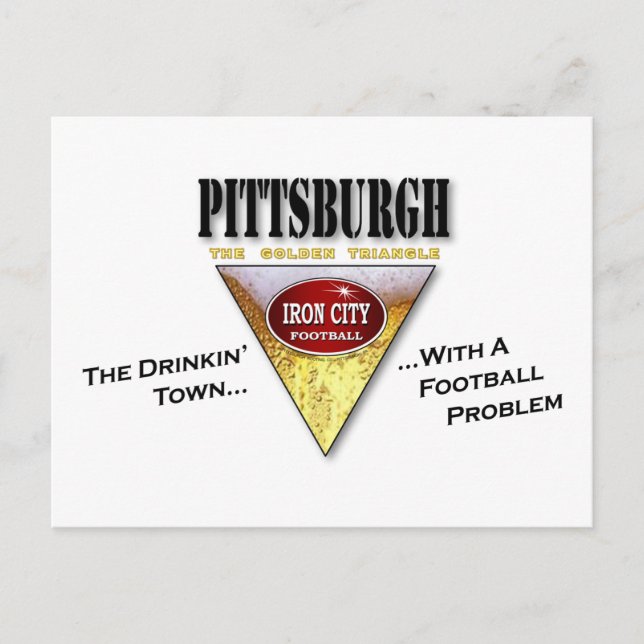 Drinkin' Town with a Football Problem Postcard (Front)