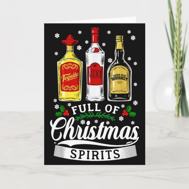 Drinking Alcohol Christmas Party Gift Full Of Chri Card (Front)
