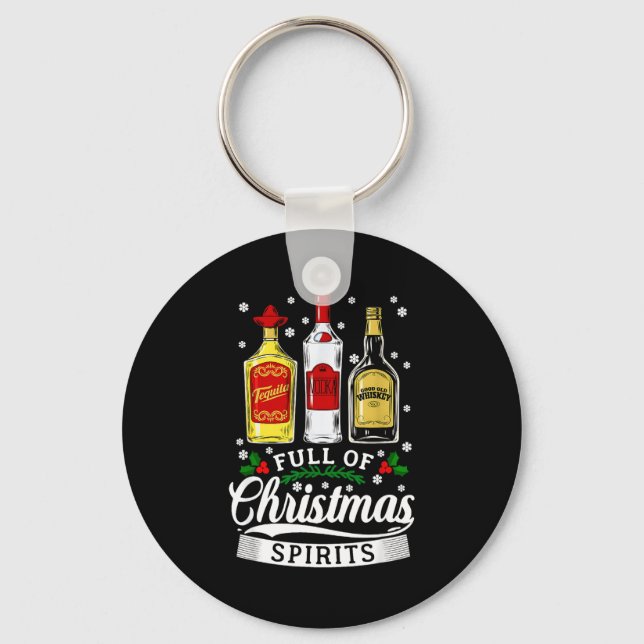 Drinking Alcohol Christmas Party Gift Full Of Chri Key Ring (Front)