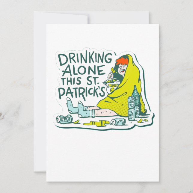 drinking alone st patricks quarantine invitation (Front)