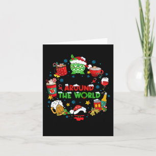 Drinking Around The World Family Christmas Vacatio Card