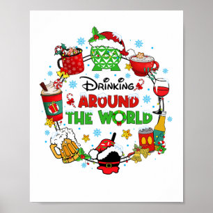 Drinking Around The World Family Christmas Vacatio Poster