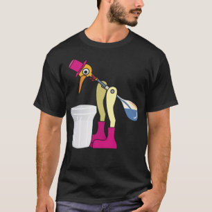 Drinking Bird black labs boston terrier  T-Shirt
