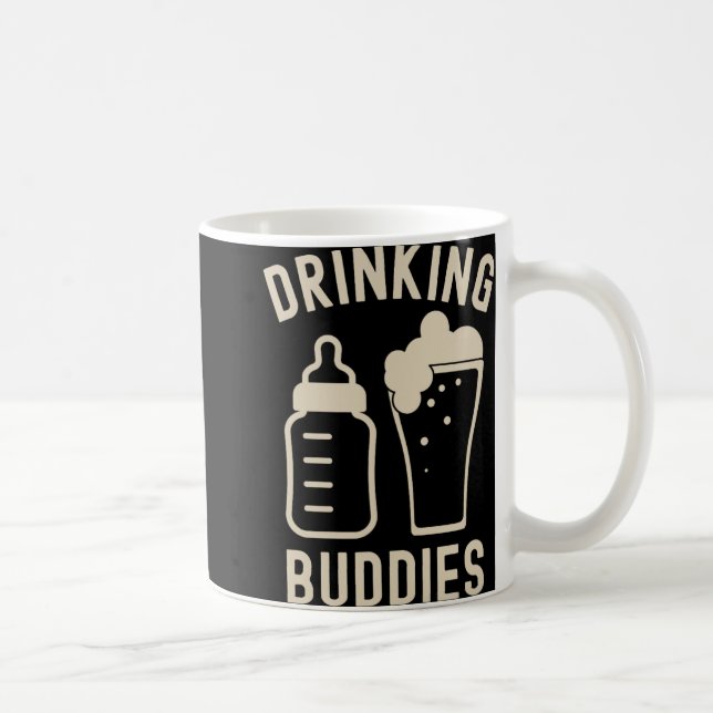 Drinking Buddies Dad Grandpa New Baby Beer And Bot Coffee Mug (Right)