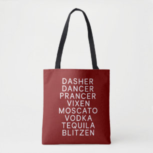 Drinking Christmas Holiday Party Dasher Dancer Tote Bag