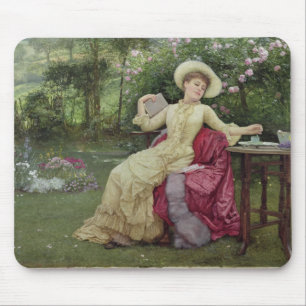 Drinking Coffee and Reading in the Garden (w/c on Mouse Pad