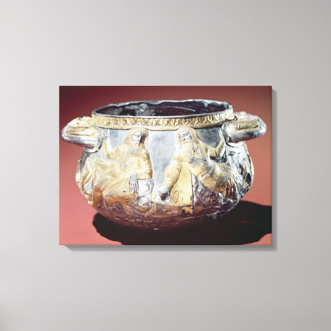 Drinking cup depicting Scythian soldiers Canvas Print (Front)
