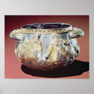 Drinking cup depicting Scythian soldiers Poster
