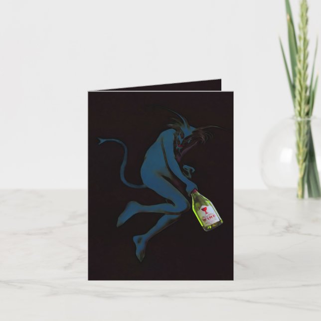 Drinking Devil Greeting & Note Card (Front)