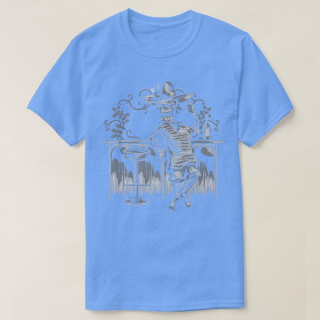 Drinking Drinking Skeleton  Halloween Sayings  T-Shirt (Design Front)