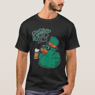 Drinking Duck St Patricks Day Rubber Duck Beer Ire T-Shirt
