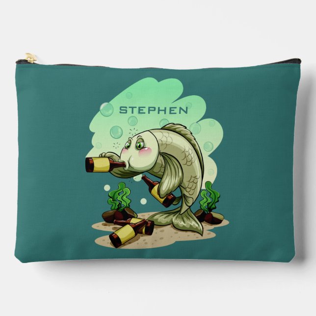 Drinking Fish custom name Accessory Pouch (Front)