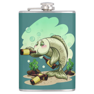 Drinking Fish custom name flask