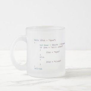 Drinking for the Powershell Scripter Frosted Glass Coffee Mug