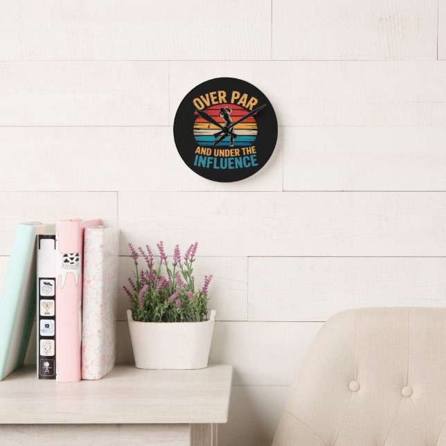 Drinking Funny Golfing Round Clock (Reading Room)