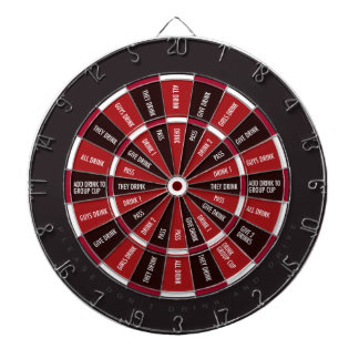Drinking Game in Black and Red Dartboard