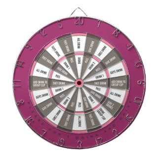 Drinking Game in Pink and Grey Dartboard