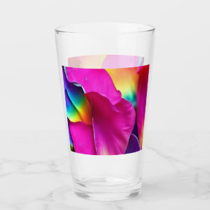 Drinking Glass - Rainbow Rose Petals