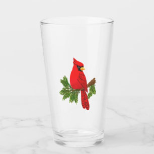 Drinking Glass, red Cardinal, glassware, Glass