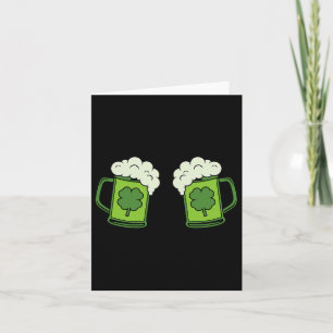 Drinking Green Beer Breast Shamrock Irish Patricks Card