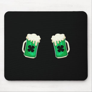Drinking Green Beer Breast Shamrock Irish St Patri Mouse Pad