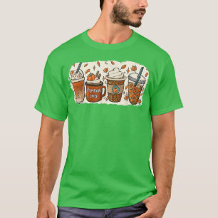 Drinking Halloween Fall Pumpkin Coffee Drinks T-Shirt