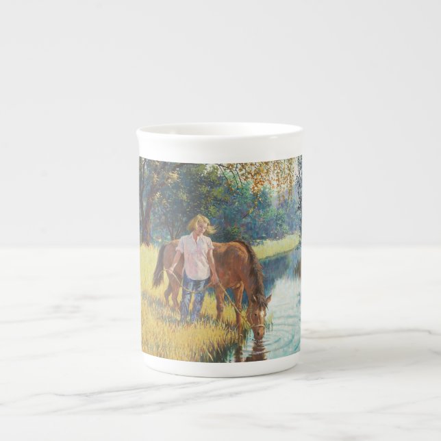 DRINKING HORSE & GIRL - Arthur Sarnoff Mug (Front)