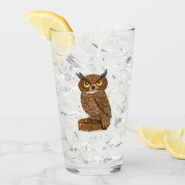 Drinking humour Owl glassware Glass (Front Ice)