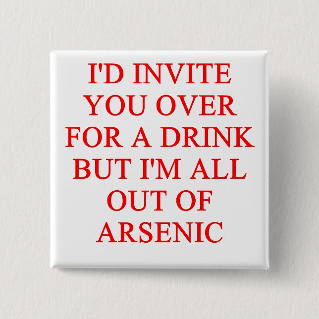 drinking joke 15 cm square badge (Front)