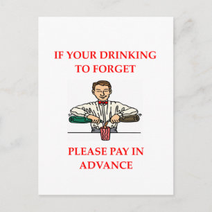 drinking joke postcard