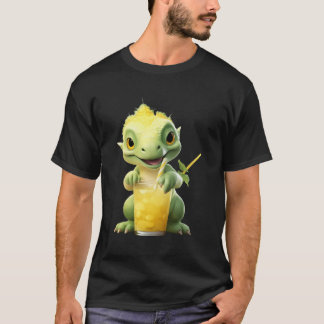 Drinking Lemonade Dinosaur Soda Pop Dino Summer Sa T-Shirt