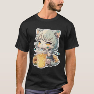 Drinking Lemonade Kitten Paw Soda Pop Meow Summer T-Shirt