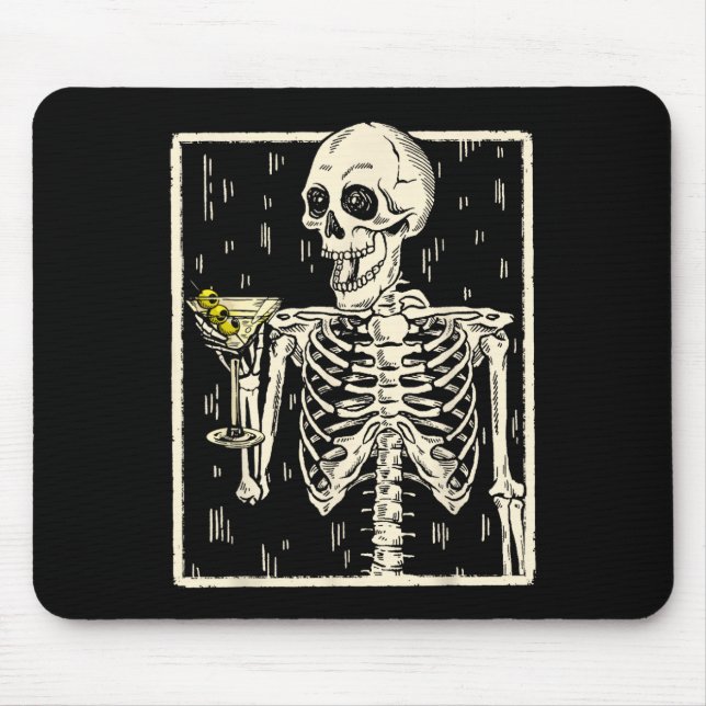 Drinking Martini Tail Retro Halloween Costume  Mouse Pad (Front)