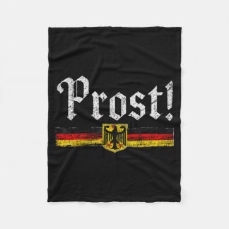 Drinking Men Women Vintage German Flag Prost Fleece Blanket