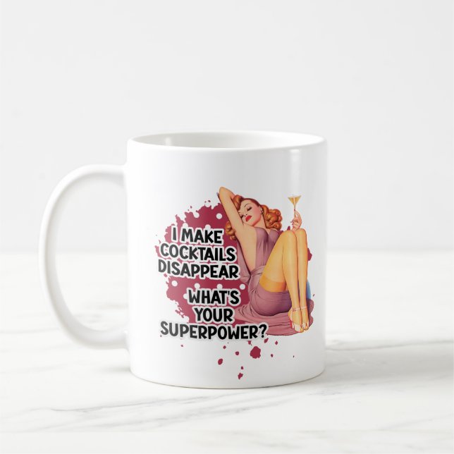 Drinking Retro Housewife Humour Coffee Mug (Left)