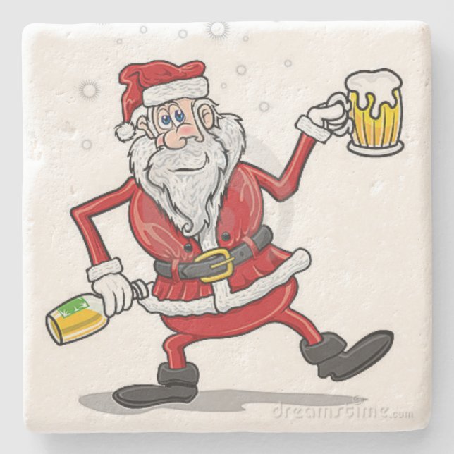"DRINKING SANTA" COASTER (Front)