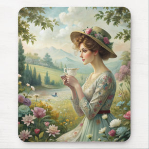 Drinking Tea in Garden Mouse Pad