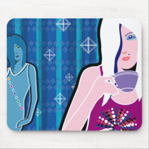 Drinking Tea Mouse Pad