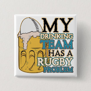 Drinking Team Rugby 15 Cm Square Badge
