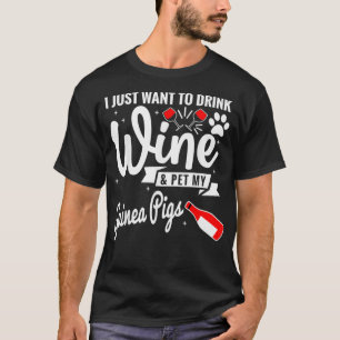 Drinking wine petting guinea pigs Premium _1  T-Shirt