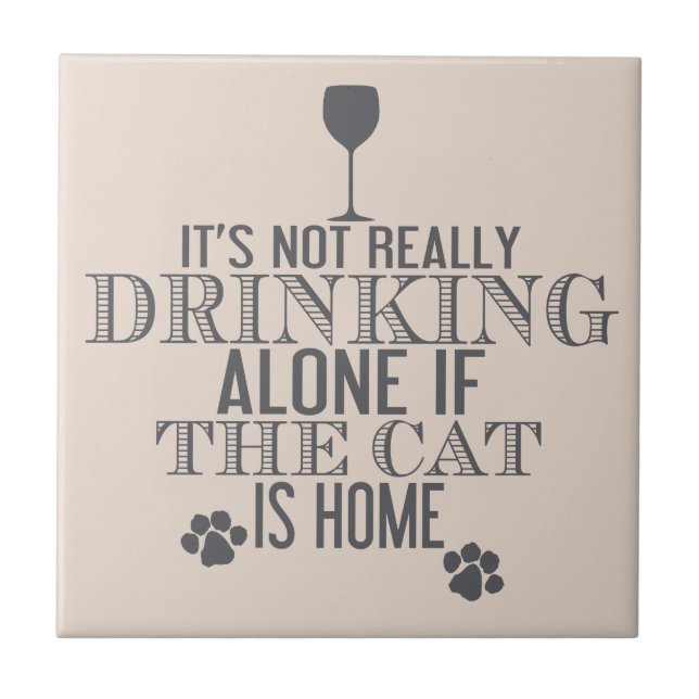 Drinking With The Cat | Funny Coaster (Front)