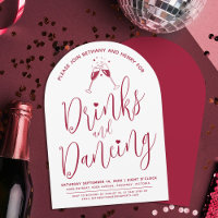 Drinks and dancing post wedding script wine red