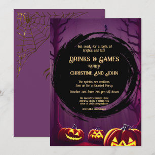 Drinks and Games Adult Halloween Party Invitation