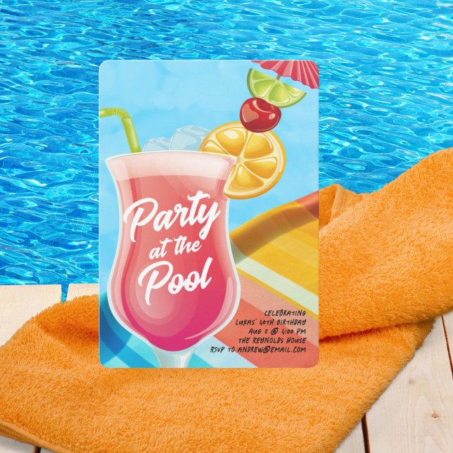 Drinks by the Pool Party Invitation (Creator Uploaded)