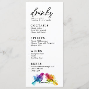 🌈 Drinks card Rainbow Lovebirds Collection