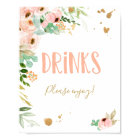 Drinks Cheers Miss Onederful Girl Birthday Sign