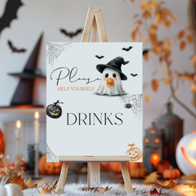 Drinks Little Boo Baby Shower Halloween  Poster (Creator Uploaded)